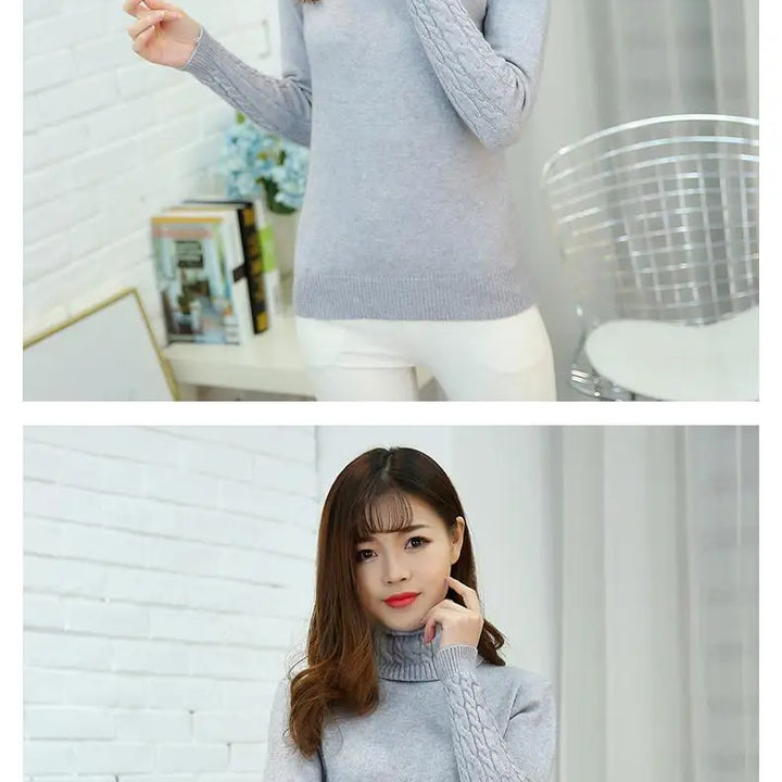 Autumn winter turtleneck sweater
