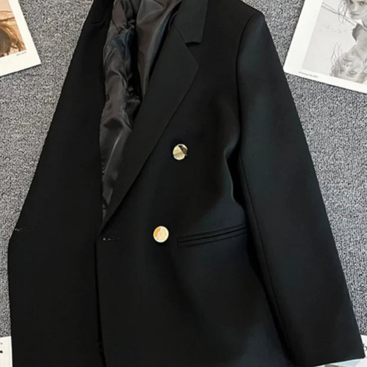 Elegant blazer, spring/autumn, lined, wrap, gold buttons