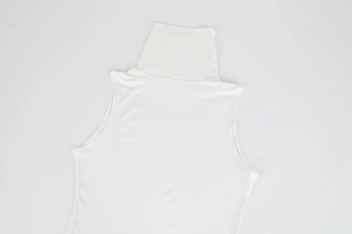 Sleeveless bodysuit with high neck