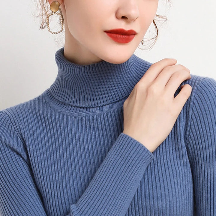 Soft knit turtleneck sweater, autumn and winter