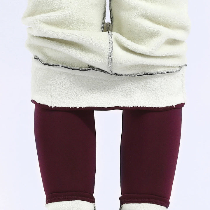 Velvet leggings, with warm fur, high waist, various colors