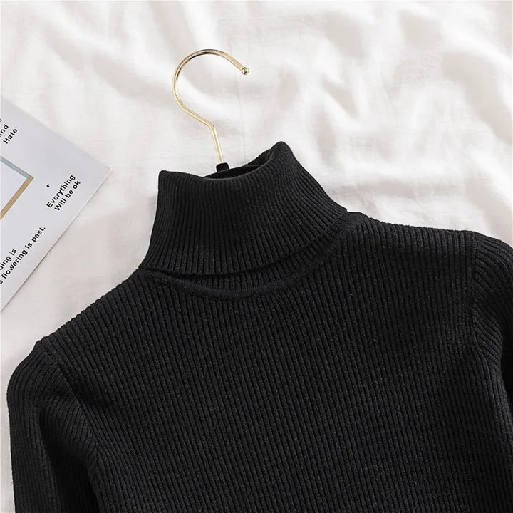 Soft knit turtleneck sweater, autumn and winter