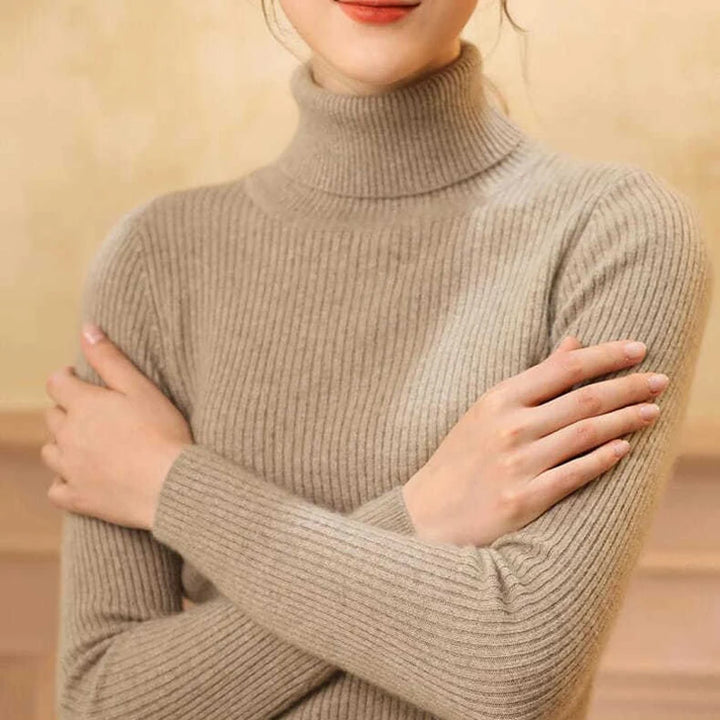 Soft knit turtleneck sweater, autumn and winter
