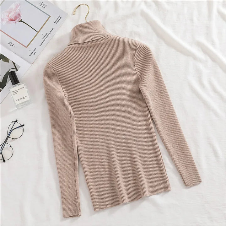 Soft knit turtleneck sweater, autumn and winter