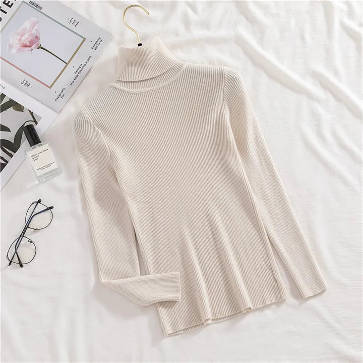 Soft knit turtleneck sweater, autumn and winter