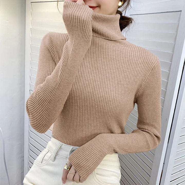 Soft knit turtleneck sweater, autumn and winter
