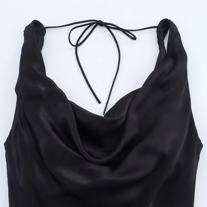 Zara satin dress, backless, V-neck, elegant, sexy