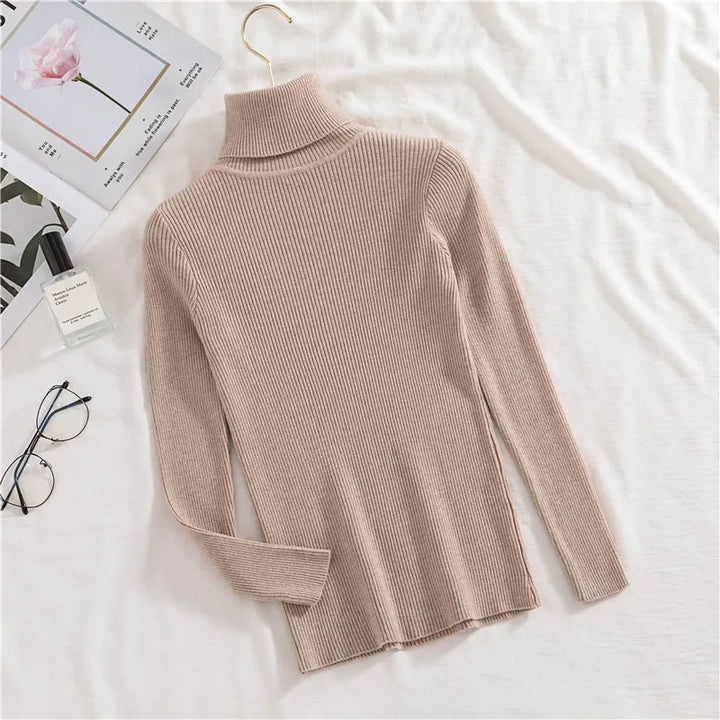 Soft knit turtleneck sweater, autumn and winter