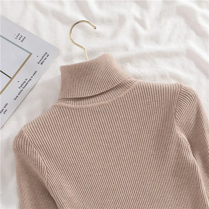 Soft knit turtleneck sweater, autumn and winter