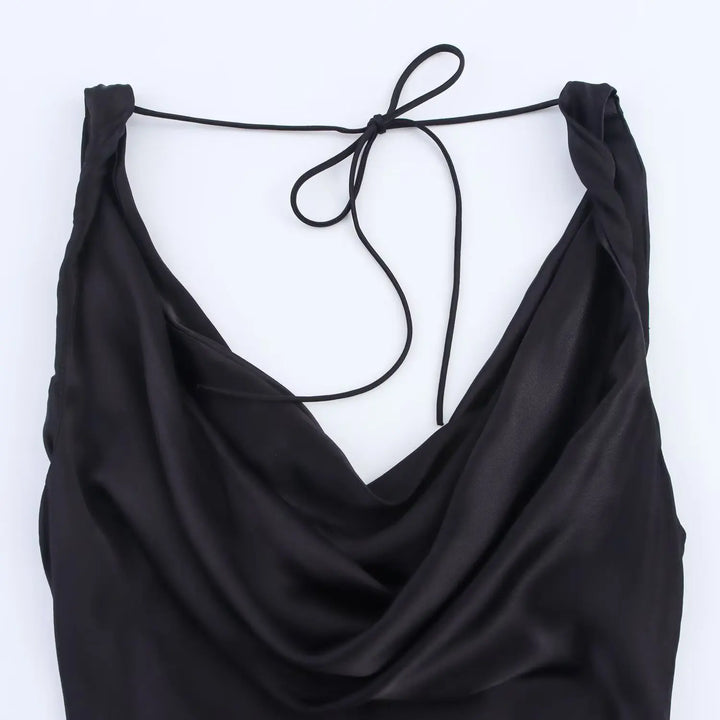 Zara satin dress, backless, V-neck, elegant, sexy