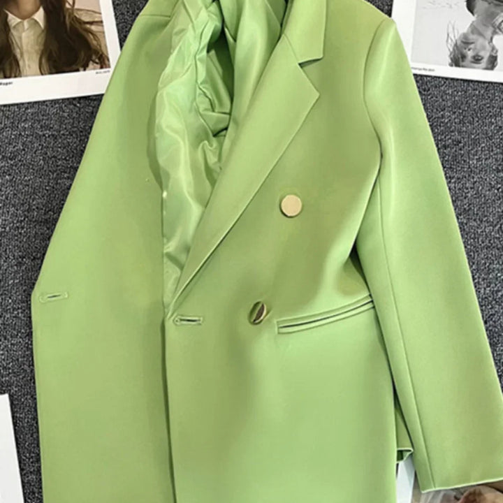 Elegant blazer, spring/autumn, lined, wrap, gold buttons