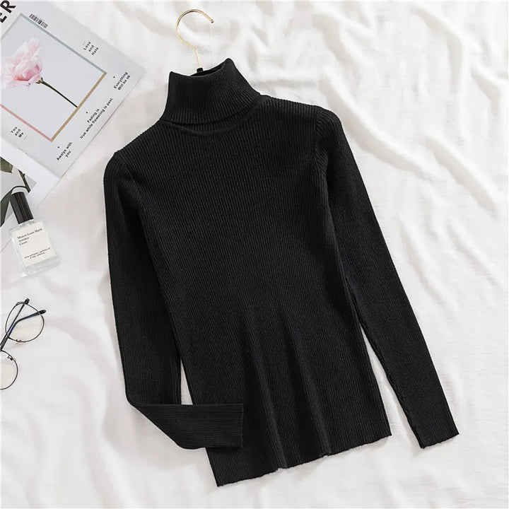 Soft knit turtleneck sweater, autumn and winter