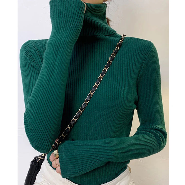 Soft knit turtleneck sweater, autumn and winter