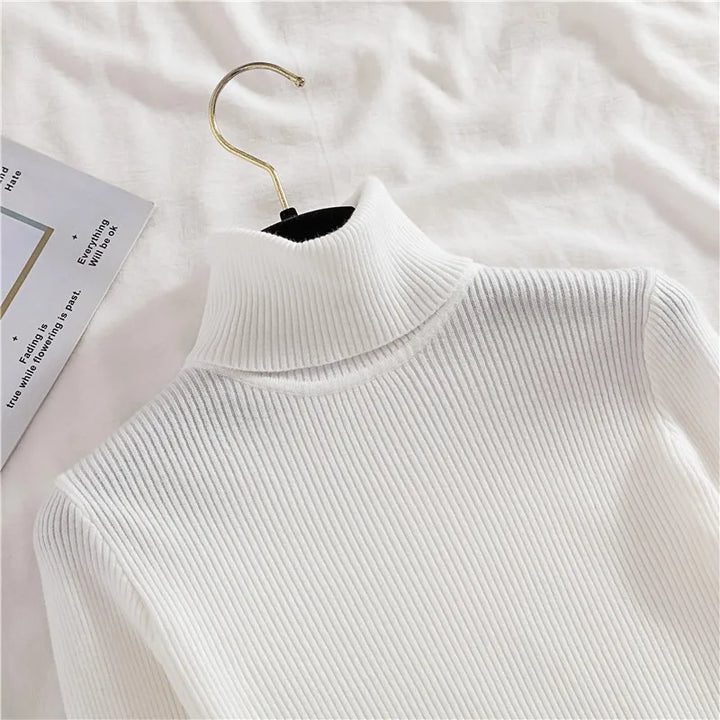 Soft knit turtleneck sweater, autumn and winter