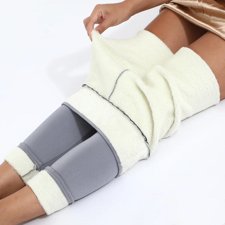 Velvet leggings, with warm fur, high waist, various colors