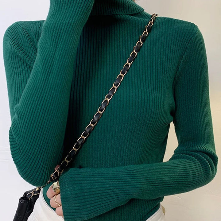 Soft knit turtleneck sweater, autumn and winter