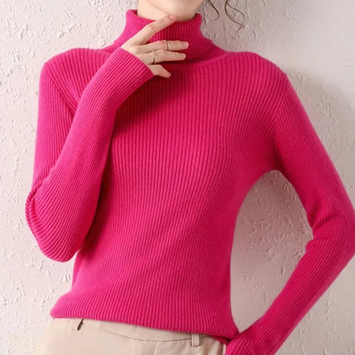 Soft knit turtleneck sweater, autumn and winter