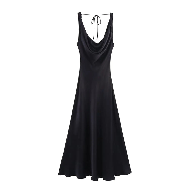 Zara satin dress, backless, V-neck, elegant, sexy