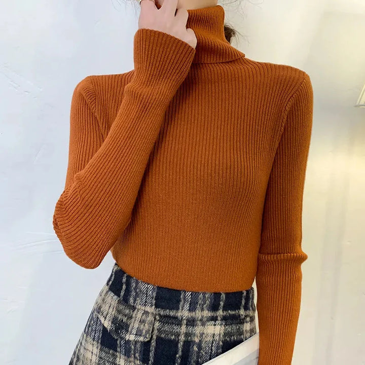 Soft knit turtleneck sweater, autumn and winter