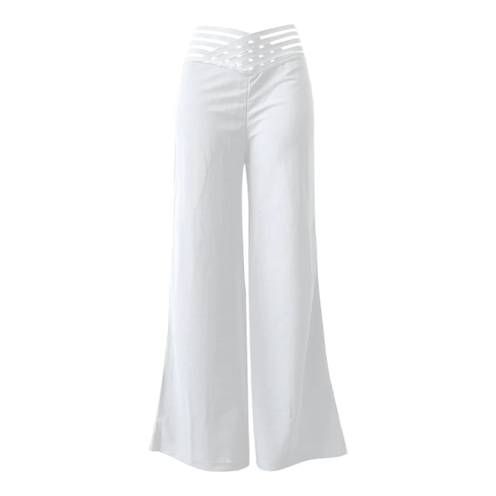 High-waisted bell-bottom pants crafted in casual knit