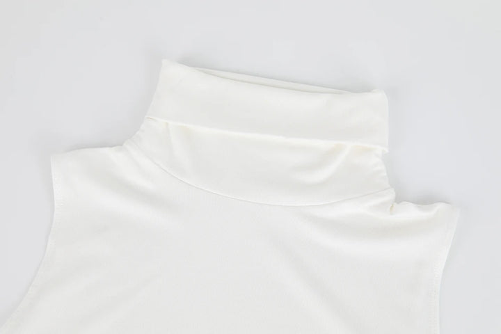 Sleeveless bodysuit with high neck